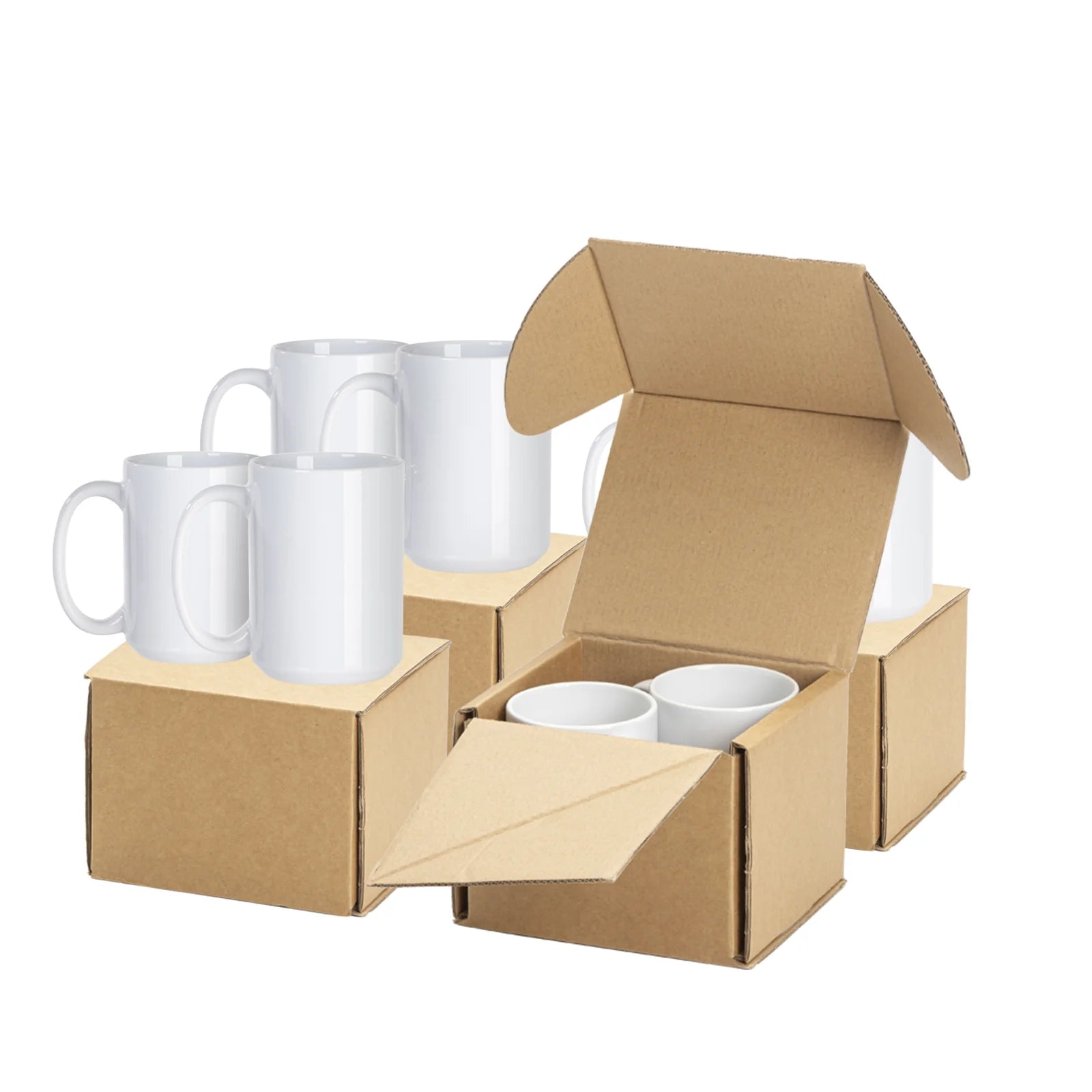 Sublimation Mugs Blanks White Ceramic Photo Cups (11Oz or 15Oz) 8 Pack & 24 Pack