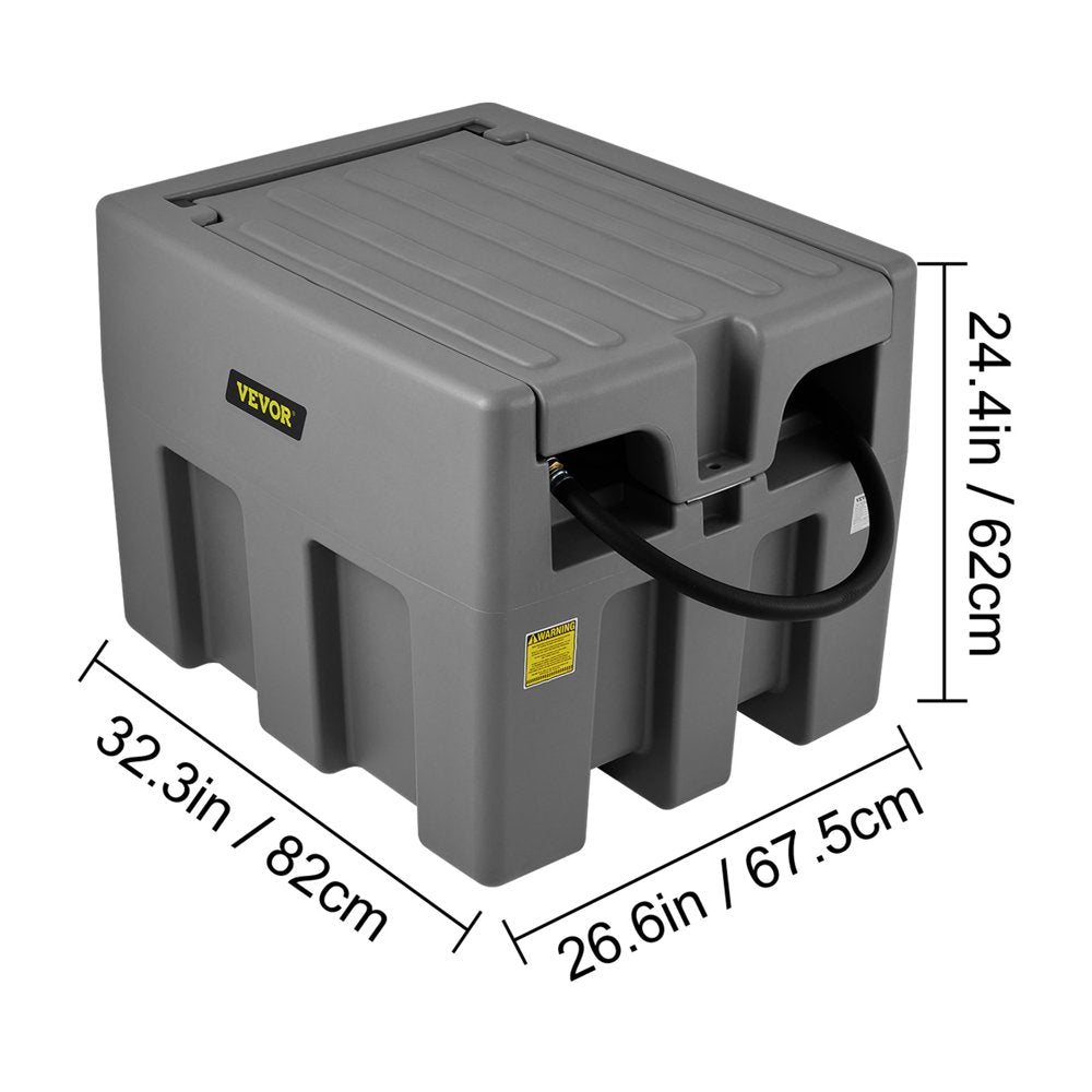 Portable Diesel Tank, 58 Gallon Capacity & 10 GPM Flow Rate, Diesel Fuel Tank with 12V Electric Transfer Pump and 13.1Ft Rubber Hose, PE Diesel Transfer Tank for Easy Fuel Transportation,Gary