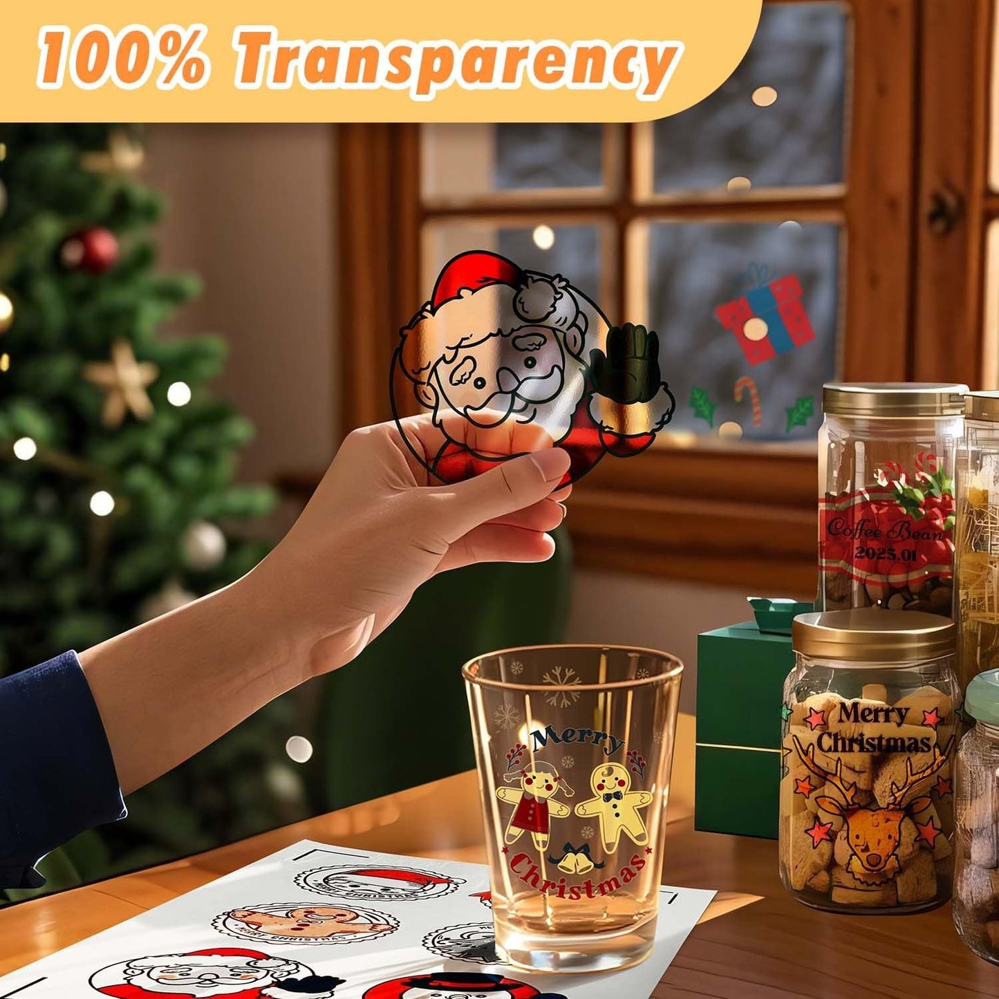 Transourdream Sublimation Sticker Paper-10 Pcs 100% Glossy Clear Waterproof Sublimation Stickers 8.5X11 for Sublimation Inkjet Printer with Sublimation Ink, Decoration for Mugs, Phone Cases, Tumbler