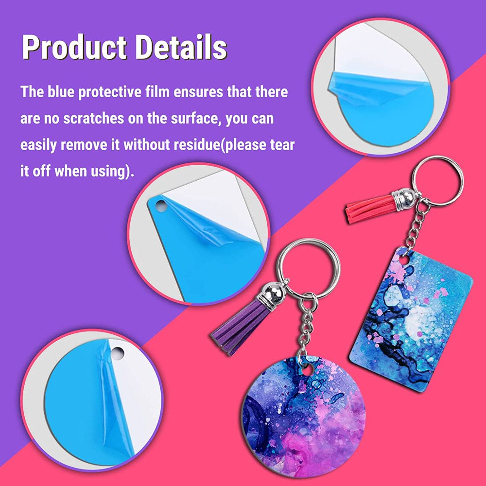 42Pcs Sublimation Blanks Products Set Sublimation Keychain Blank+Earring Blanks+Mouse Pad Blanks+Sublimation Coasters Blanks