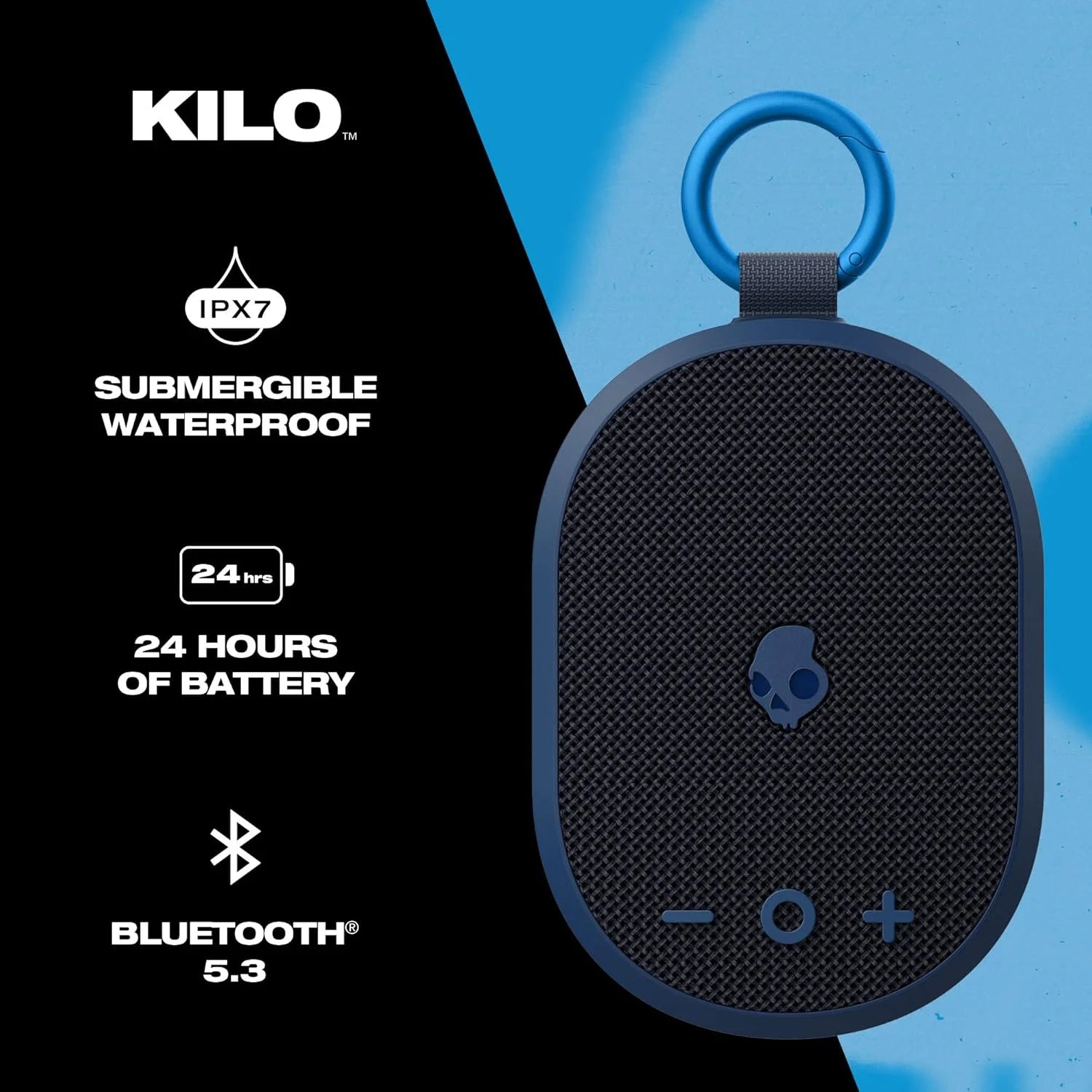 Kilo XT Wireless Bluetooth Speaker, IPX7 Waterproof, 24 Hour Battery, True Wireless Pairing, Outdoor Use