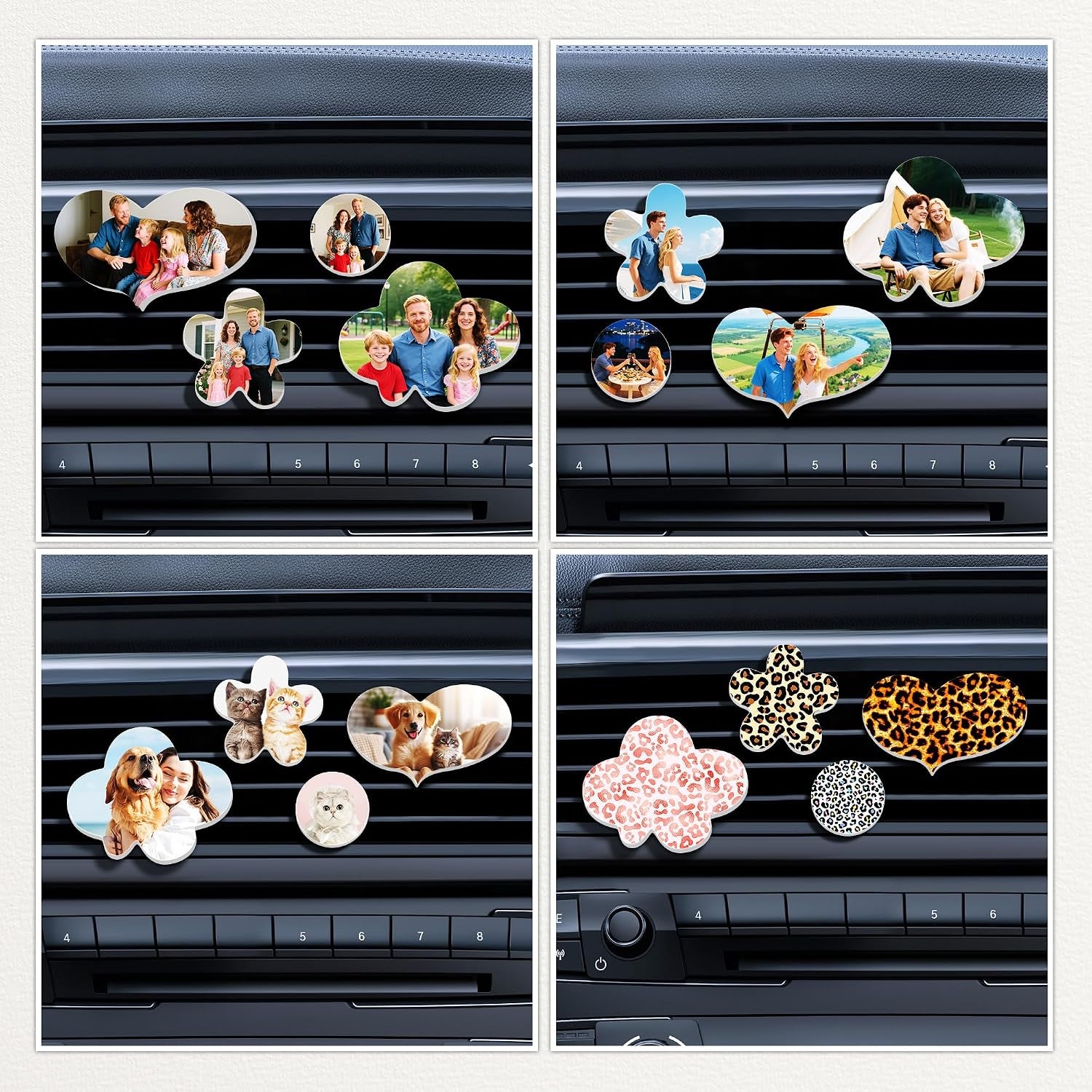 20 Sets Sublimation Car Air Vent Blanks, DIY Car Accessories Heat Transfer Portrait Essential Oil Difusser,20Pcs Matte PVC Blanks and 20Pcs Square Clips