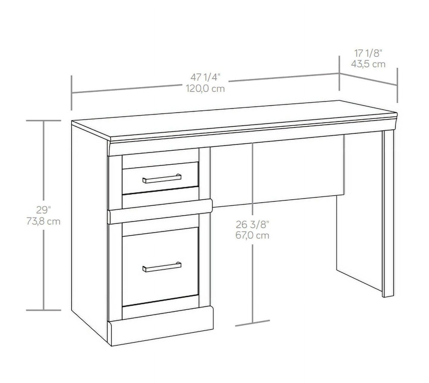Glendale Transitional Desk, Rustic Gray Finish