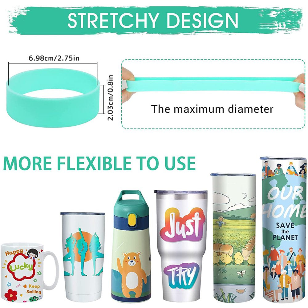 Sublimation Blanks Tumblers Silicone Bands Kit for 20 30 Oz Skinny Straight Blanks Cups with Heat Resistant Gloves Transfer Tapes for Cricut Mug Press Machine Wrap Bundle Tumbler