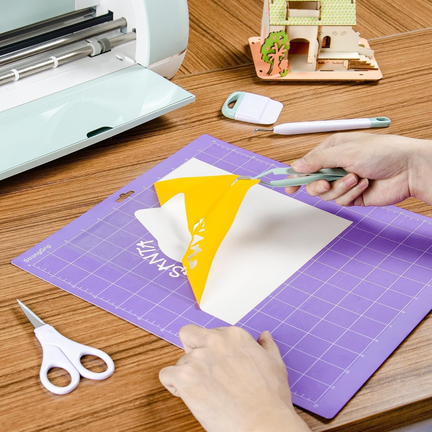 WORKLION Vinyl Weeding Tools Set- Craft Weeding Tools for Vinyl Precision Crafting Tools Kit Including Sticker Tweezers, Scissors, Spatula, Weeder, Scraper