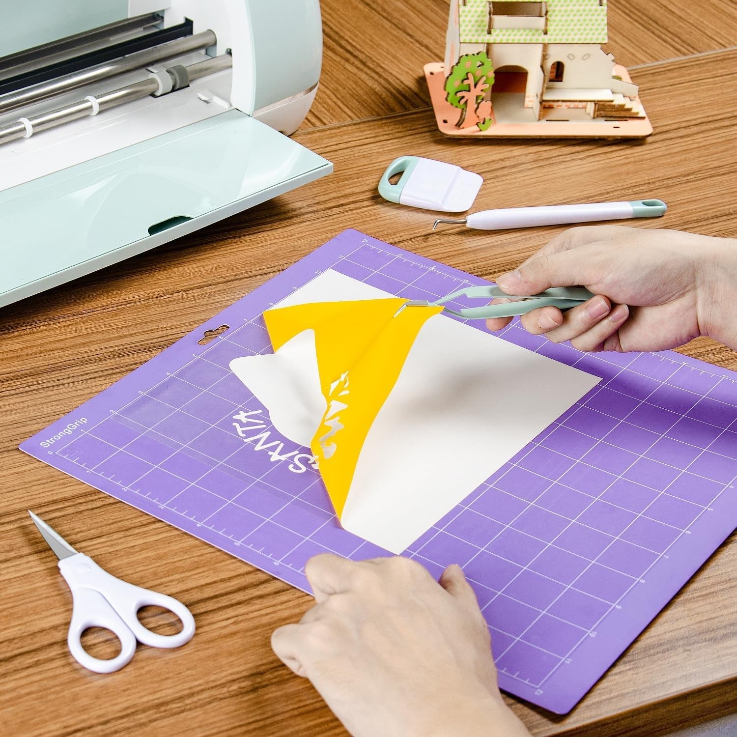 WORKLION Vinyl Weeding Tools Set- Craft Weeding Tools for Vinyl Precision Crafting Tools Kit Including Sticker Tweezers, Scissors, Spatula, Weeder, Scraper