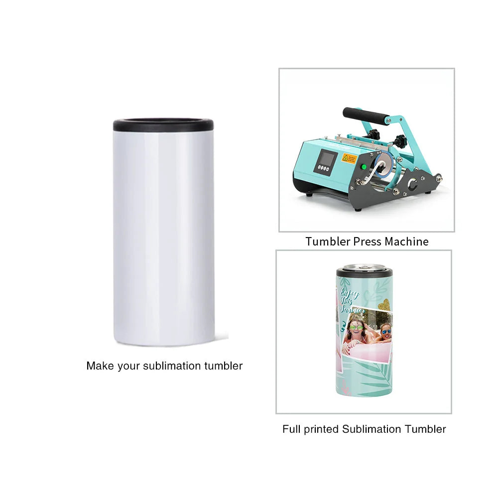 12 OZ Sublimation Slim Skinny Can Cooler Insulator Blanks 4 Pack