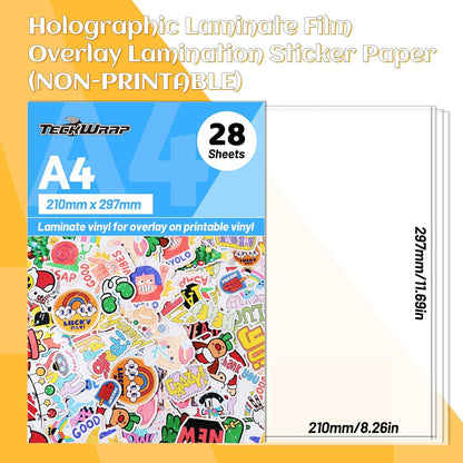 Laminating Sheets Clear Laminate Sheets Sticker Paper for Inkjet Printer Clear Vinyl for Printable Vinyl Sticker Paper Photo Paper 8.26" X 11.69" A4 28 Sheets, Glossy