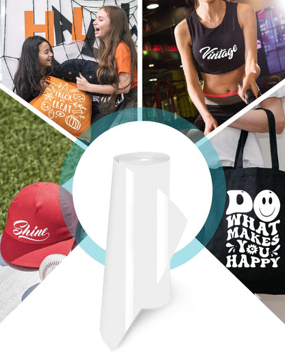 Lzerking Heat Transfer Vinyl White Htv Matte-12 X100Ft Iron on Vinyl Roll for Cricut/Cameo Bundle, DIY Shirts, Bags, Socks, Shoes, Pillow and Other Frabic - Easy to Cut & Weed