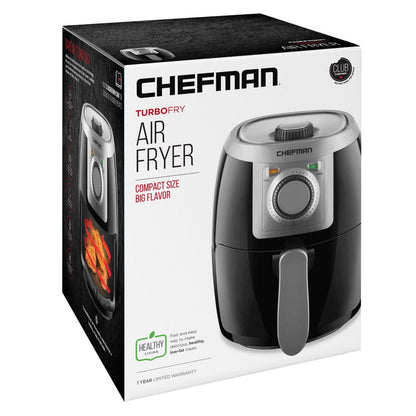 Turbo-Fry Air Fryer with Adjustable Temp Control, 2 Qt Capacity, Black