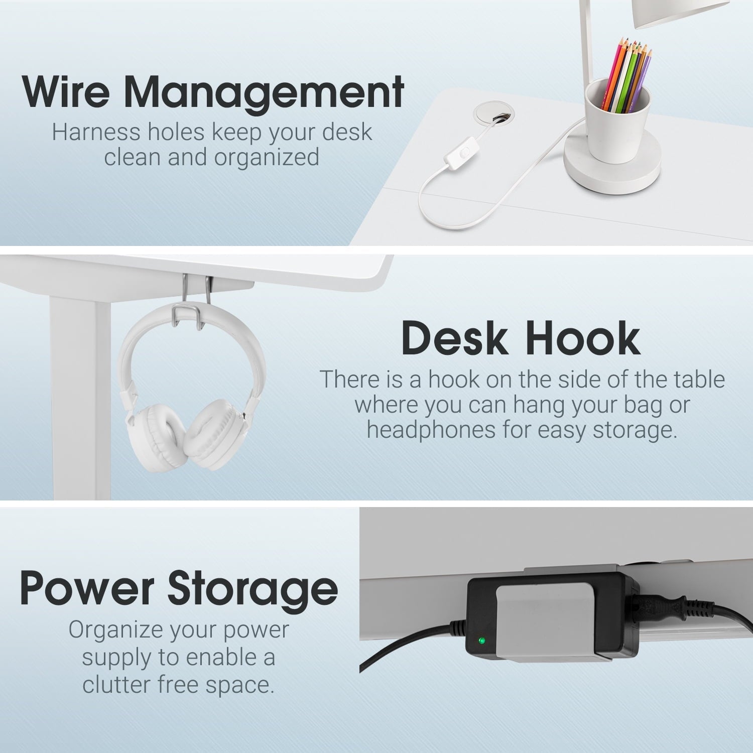 48" × 24" Electric Standing Desk Height Adjustable Home Office Computer Desk Memory Preset with T-Shaped Metal Bracket, White