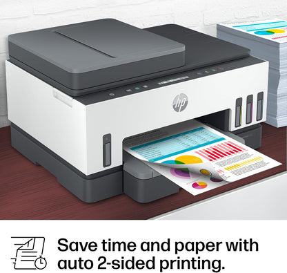 HP Smart Tank 7301 Wireless All-In-One Ink Tank Printer, Scanner, Copier with 2 Years of Ink Included, Best-For-Home Office, Cartridge-Free Refillable, Ai-Enabled (28B70A)