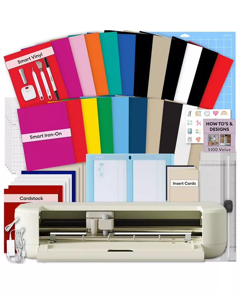 Explore 5 Essentials Machine Bundle with Rainbow Smart Vinyl and Smart Iron-On Sheets and 100+ Project Design Ebook