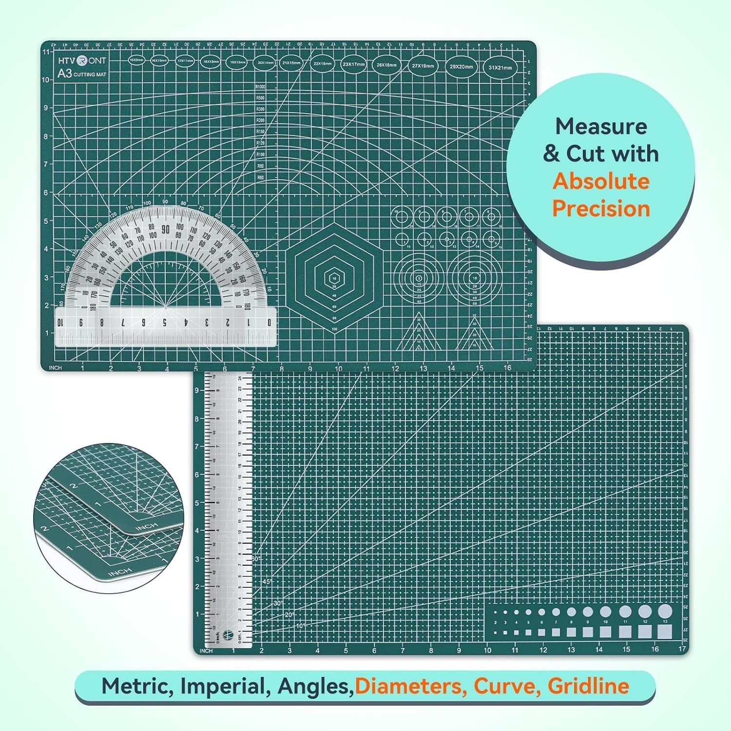 HTVRONT Cutting Mat, 6 Pcs Cutting Mat 12X12 & 5 Packs Self Healing Mat- 12" X 18”