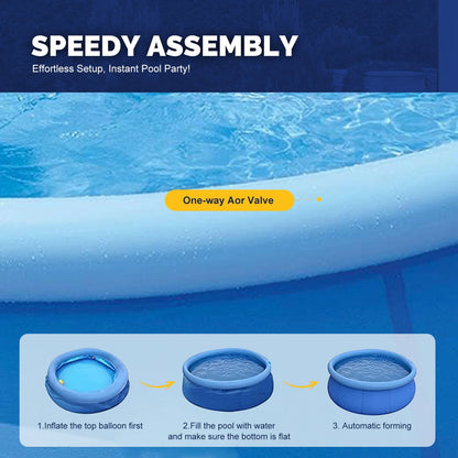 5.9 Ft X 29 in above Ground Inflatable Pools, Top Ring round Pool, Blue