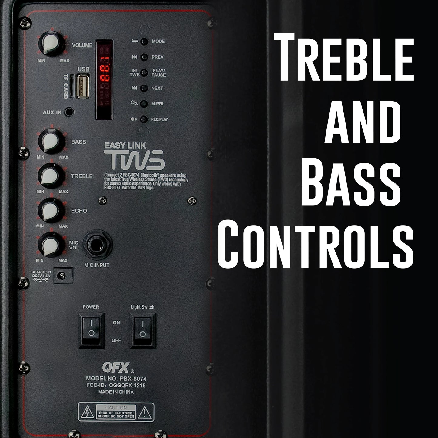 WMX-8074 8 Inch Battery Powered Portable Bluetooth Party Speaker with Bonus Mic