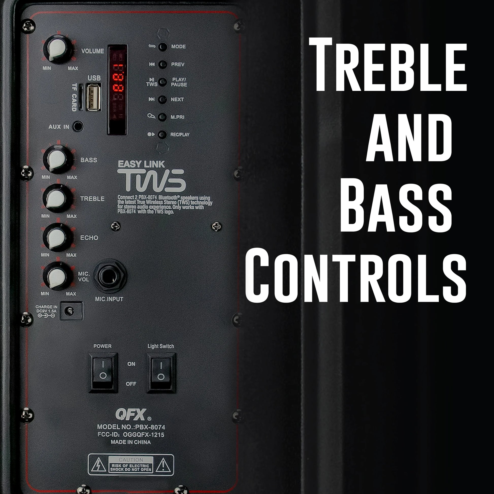 WMX-8074 8 Inch Battery Powered Portable Bluetooth Party Speaker with Bonus Mic