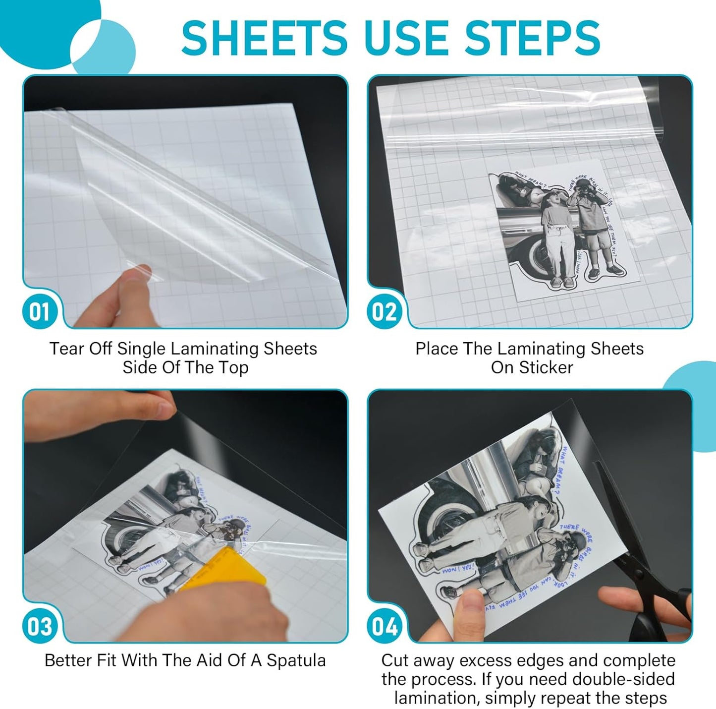 Self Adhesive Laminating Sheets 20 Pack, 8X11'', No Heat Laminating Sheets | 4Mil No Machine Needed Instant Self Sealing Laminating Sheets-Dry Erase-Lasting Protection for Home and Office