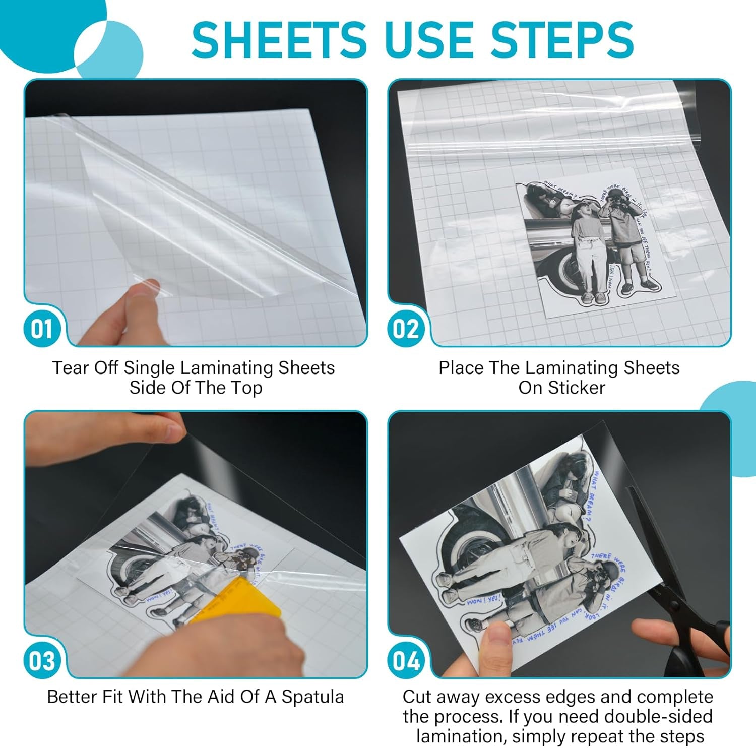 Self Adhesive Laminating Sheets 20 Pack, 8X11'', No Heat Laminating Sheets | 4Mil No Machine Needed Instant Self Sealing Laminating Sheets-Dry Erase-Lasting Protection for Home and Office