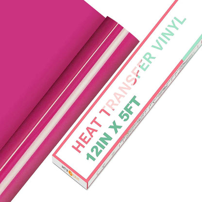 Rose Red HTV Heat Transfer Vinyl 12" X 5FT Iron on Heat Press Rose Red Vinyl Roll for Cricut & Heat Press Machine,Perfect for T Shirts & Other Fabric Diy(Rose Red)