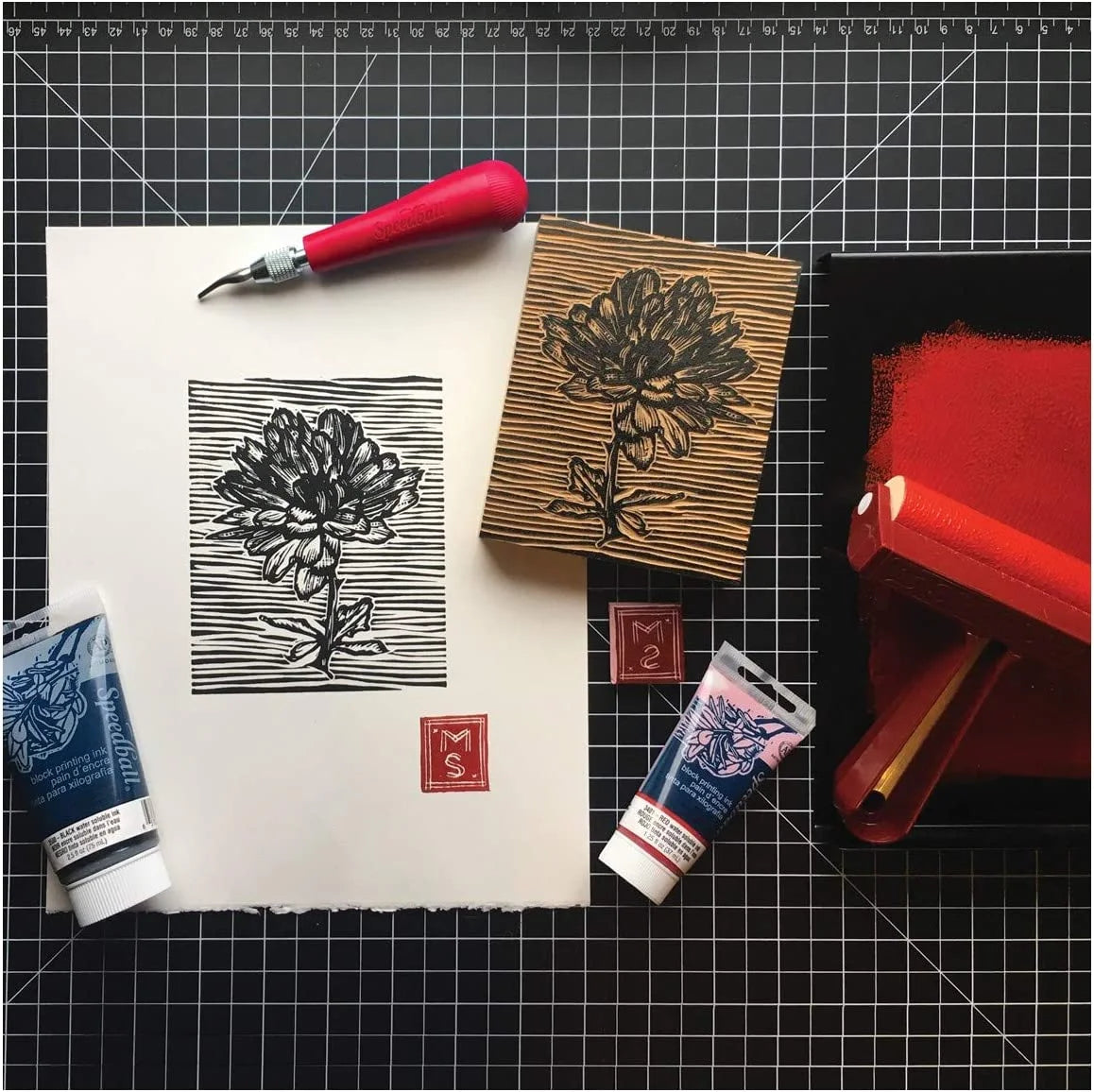 Block Printing Ink, Water-Based, 2.5 Oz., Fluorescent Orange