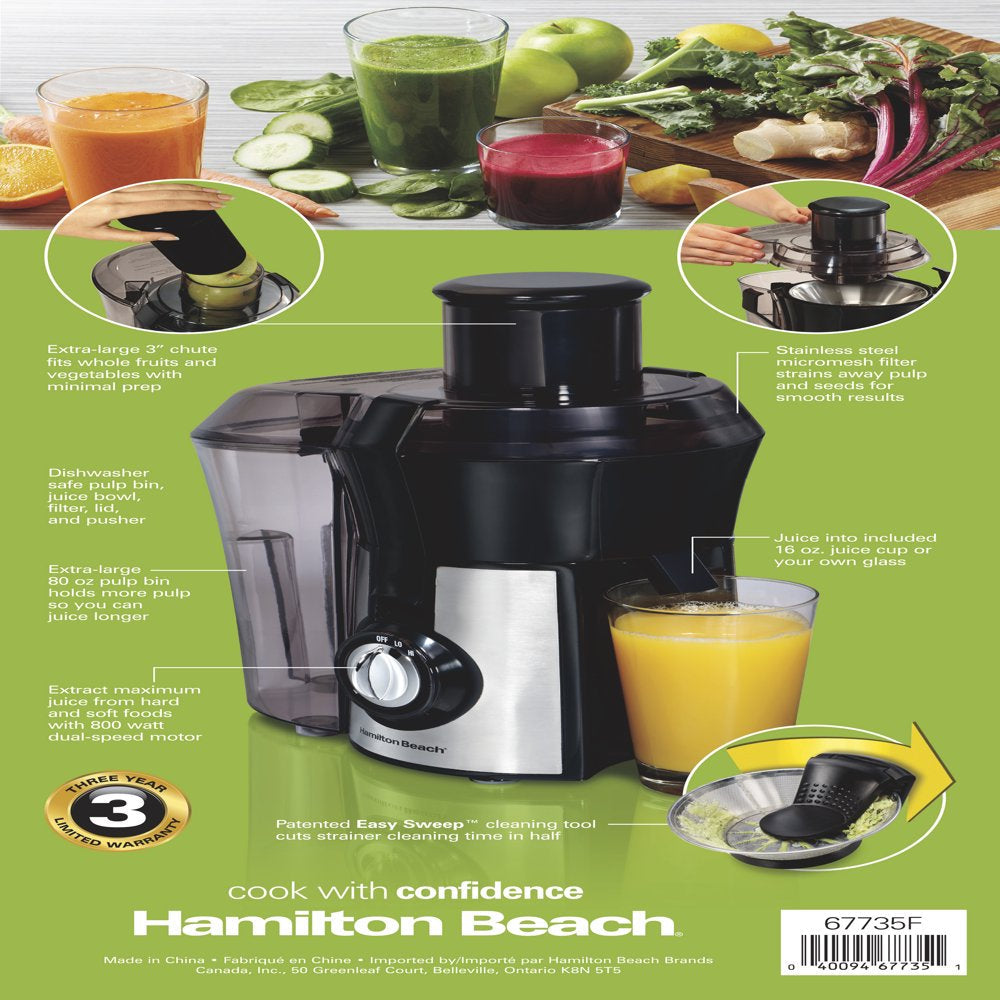 Easy Clean Juice Extractor, 800 Watts, Model 67735