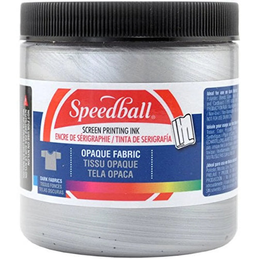 Opaque Fabric Screen Printing Ink, 8 Oz., Silver