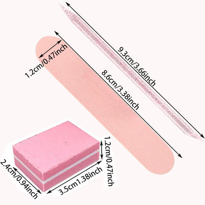 100 Set Press on Nail Tool Kit, Including 100Pcs Mini Nail Buffer, 100Pcs Nail File, 100Pcs Nail Stick, 100Pcs OPP Bag, Disposable Manicure Kit for Nail Salon Home