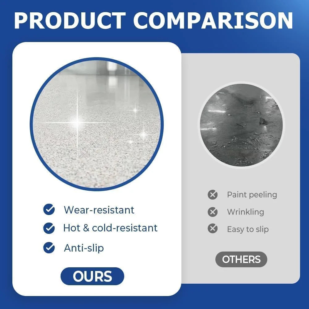Epoxy Coloured Sand Floor Paint Coating Kit, Self Leveling Epoxy Floor Paint, High Gloss Marble Effect Coating for Garage, Outdoor, Waterproof, Non-Slip (2Kg, Medium Gray)