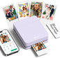 Nelko Photo Printer, PP01 Color Mini Portable Printer, Instant Smartphone Inkjet Printer, Sticky-Back Rechargeable Portable Picture Printer for Ios & Android Family, Purple