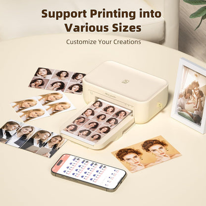HPRT CP4100 Photo Printer - Portable 4X6 Bluetooth Instant Picture Printer + 108 Sheets & 2 Ribbon, Mobile, Premium Dye Sublimation - 300 DPI Display Resolution - Editing App for Fun, Creative Photos