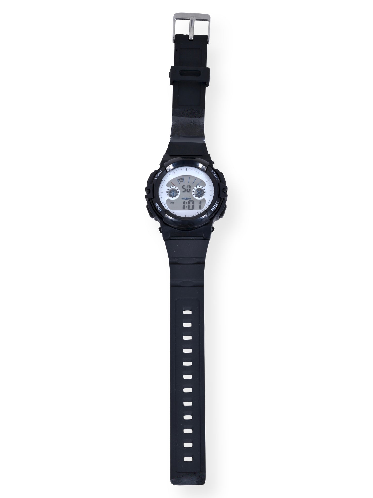 Unisex LCD Watch with Silicone Strap in Black (WN4199WM)