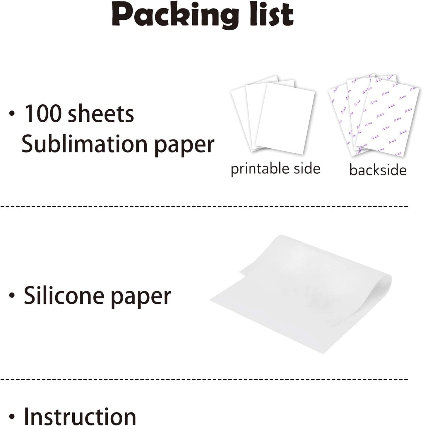 A-SUB Sublimation Paper 3.5X9 Inch, 125Gsm | 100 Sheets, Compatible with Inkjet Printer with Sublimation Ink, for DIY Gifts, Shirts, Craft Blanks