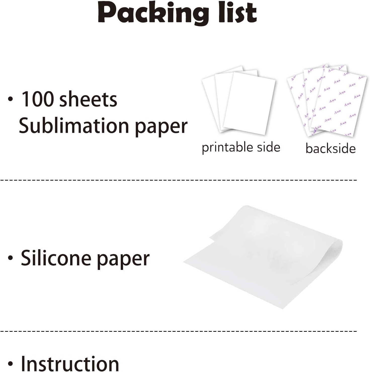A-SUB Sublimation Paper 3.5X9 Inch, 125Gsm | 100 Sheets, Compatible with Inkjet Printer with Sublimation Ink, for DIY Gifts, Shirts, Craft Blanks