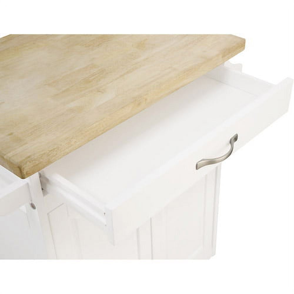 Kitchen Island Cart with Drawer and Storage Shelves, White