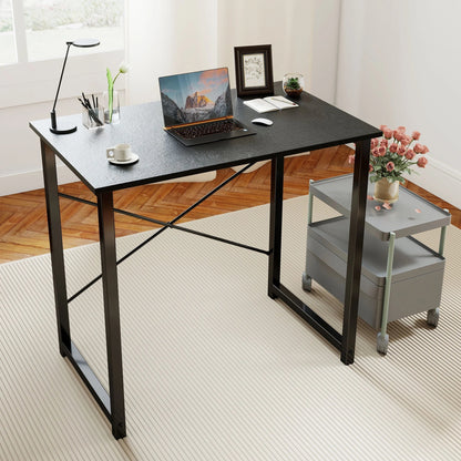 31 Inch Computer Desk Modern Writing Desk, Industrial Office Desk, Office Table for Small Spaces,Sturdy Laptop Table for Home Office, Black