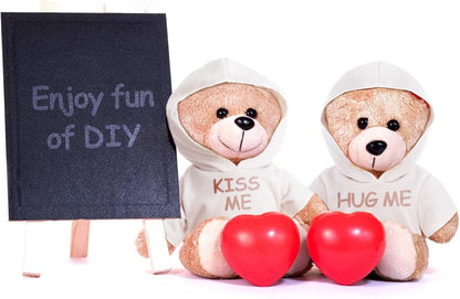 3 Pcs Sublimation Shirt Fit 14-18 Inch Stuffed Bear Blank Stuffed Bear Clothes Plush Bear T Shirts for DIY Make Unique Stuffed Doll Clothes