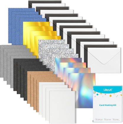 Insert Card Set for S501 Viny Cutter, 16 Pieces with Envelopes Insert Cards and Folding Cards, Create Event Cards for Parties, Weddings, Holidays, Scrapbooks & Keepsakes
