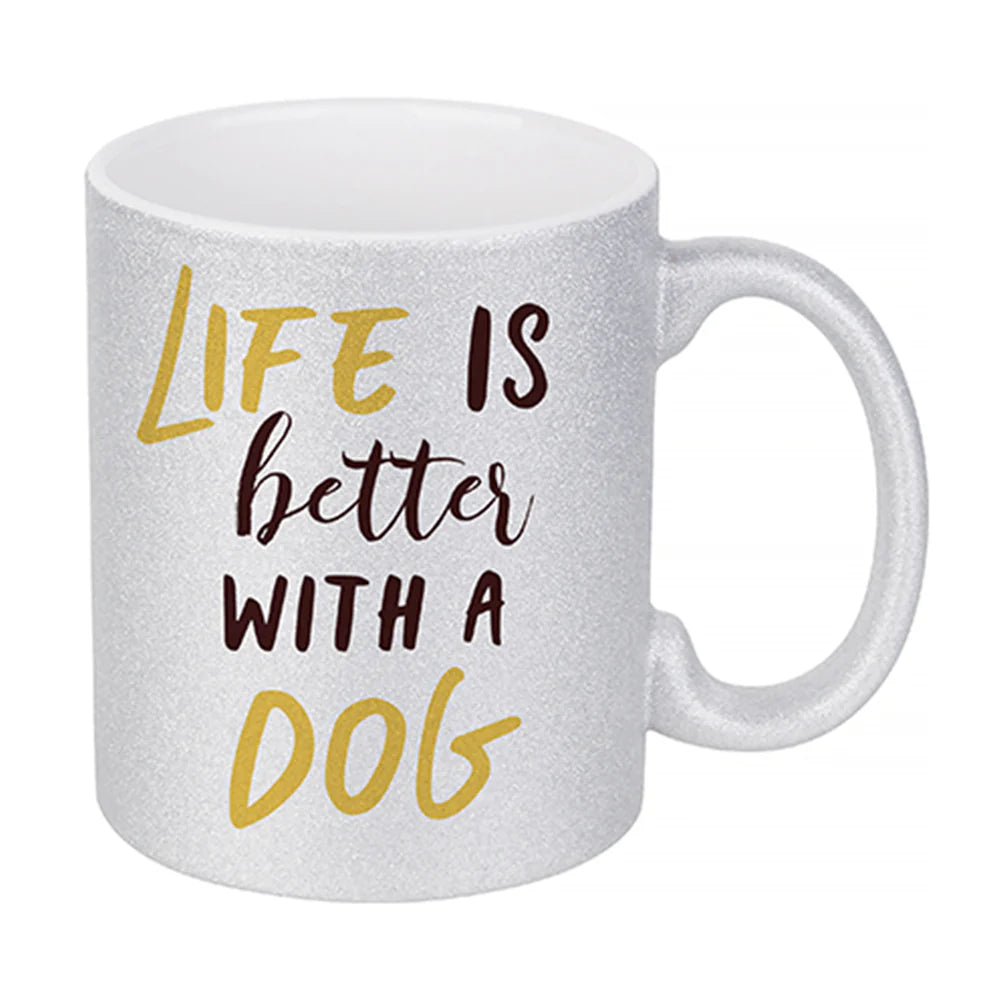 HPN Sublicraft 11 Oz. Glitter Sublimation Ceramic Mug - 36 per Case