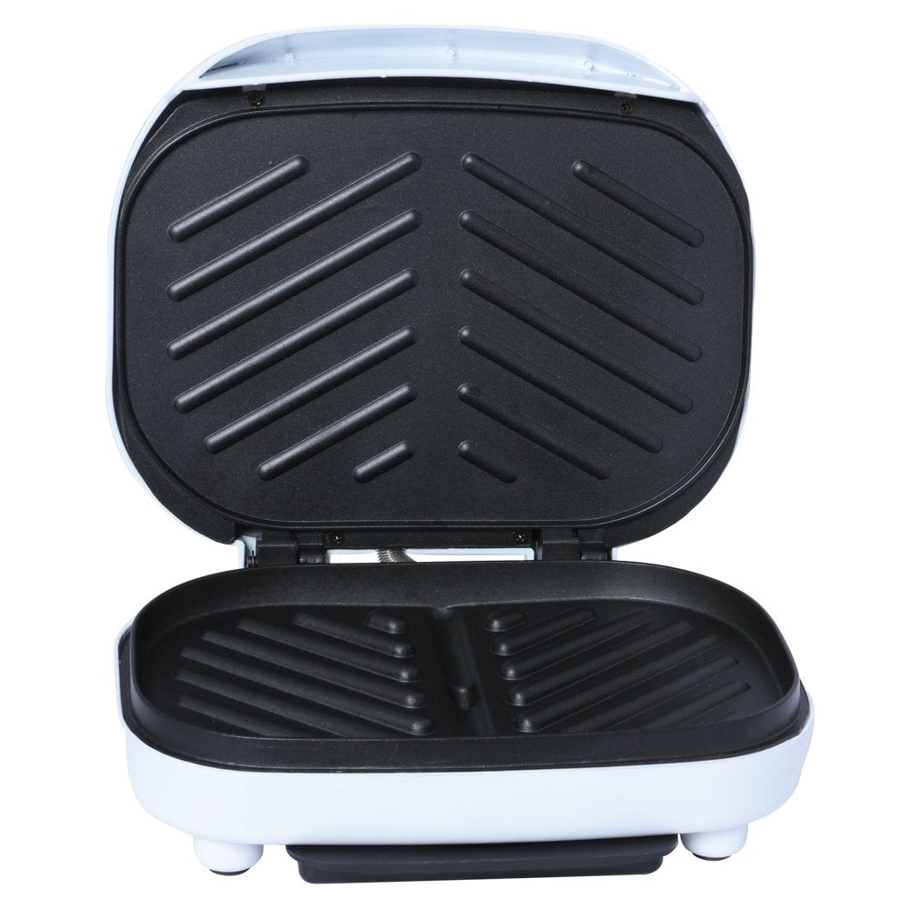Brentwood TS-605 Non-Stick 750W Indoor Electric Contact Grill, White