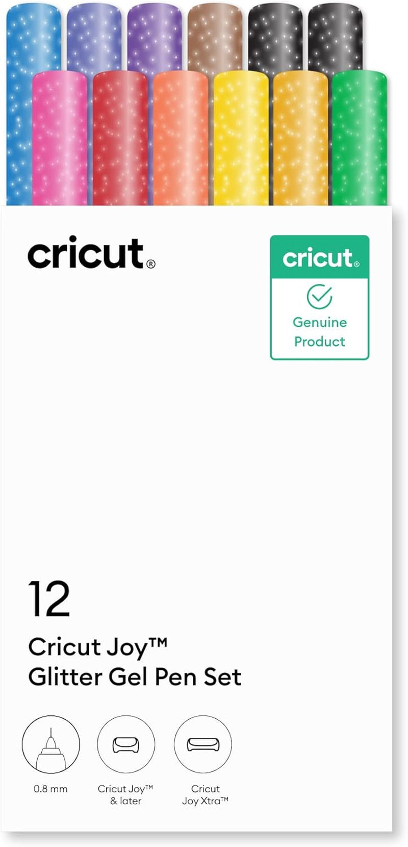Cricut Joy™ Glitter Gel Pen 0.8 Mm, Rainbow Sampler (12 Ct)