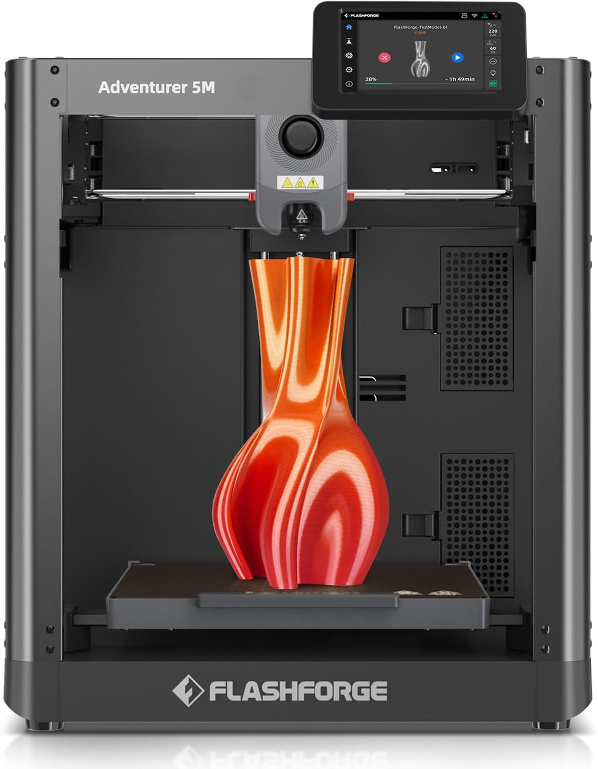 FLASHFORGE AD5M 3D Printer Fully Auto Calibration Print with 1-Click Max 600Mm/S Speed, All-Metal Corexy Structure Precise Printing, Easy-Maintenance Quick-Swap Nozzle, Print Size 220X220X220Mm