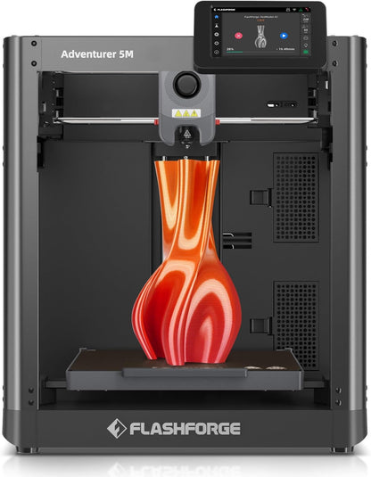 FLASHFORGE AD5M 3D Printer Fully Auto Calibration Print with 1-Click Max 600Mm/S Speed, All-Metal Corexy Structure Precise Printing, Easy-Maintenance Quick-Swap Nozzle, Print Size 220X220X220Mm