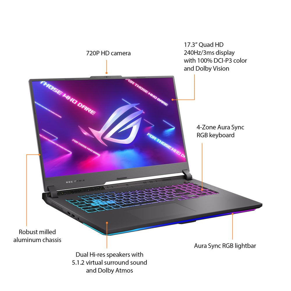 ROG Strix G17 (2023) 17.3” QHD 240Hz Gaming Laptop, Ryzen 9-7845HX, NVIDIA Geforce RTX 4060, 16GB DDR5 RAM, 1TB SSD, Windows 11, G713PV-WS94