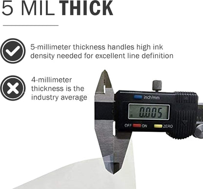 ® Waterproof Inkjet Film Sheets(11" X 17" - 25 Sheets) - Transparency Film for Silk Screen Printing, Inkjet Film Sheets for Screen Printers - Screen Printing Supplies