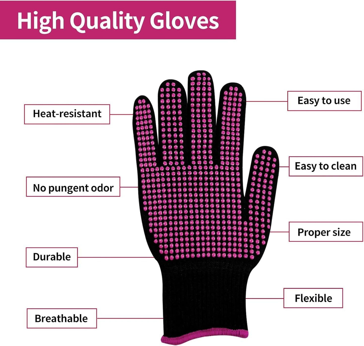 Heat Resistant Gloves for Sublimation - 2Pcs Heat Gloves for Sublimation with Silicone Bumps, Heat Resistant Work Gloves for Women, Universal Fit Size 9.44 * 5.9In