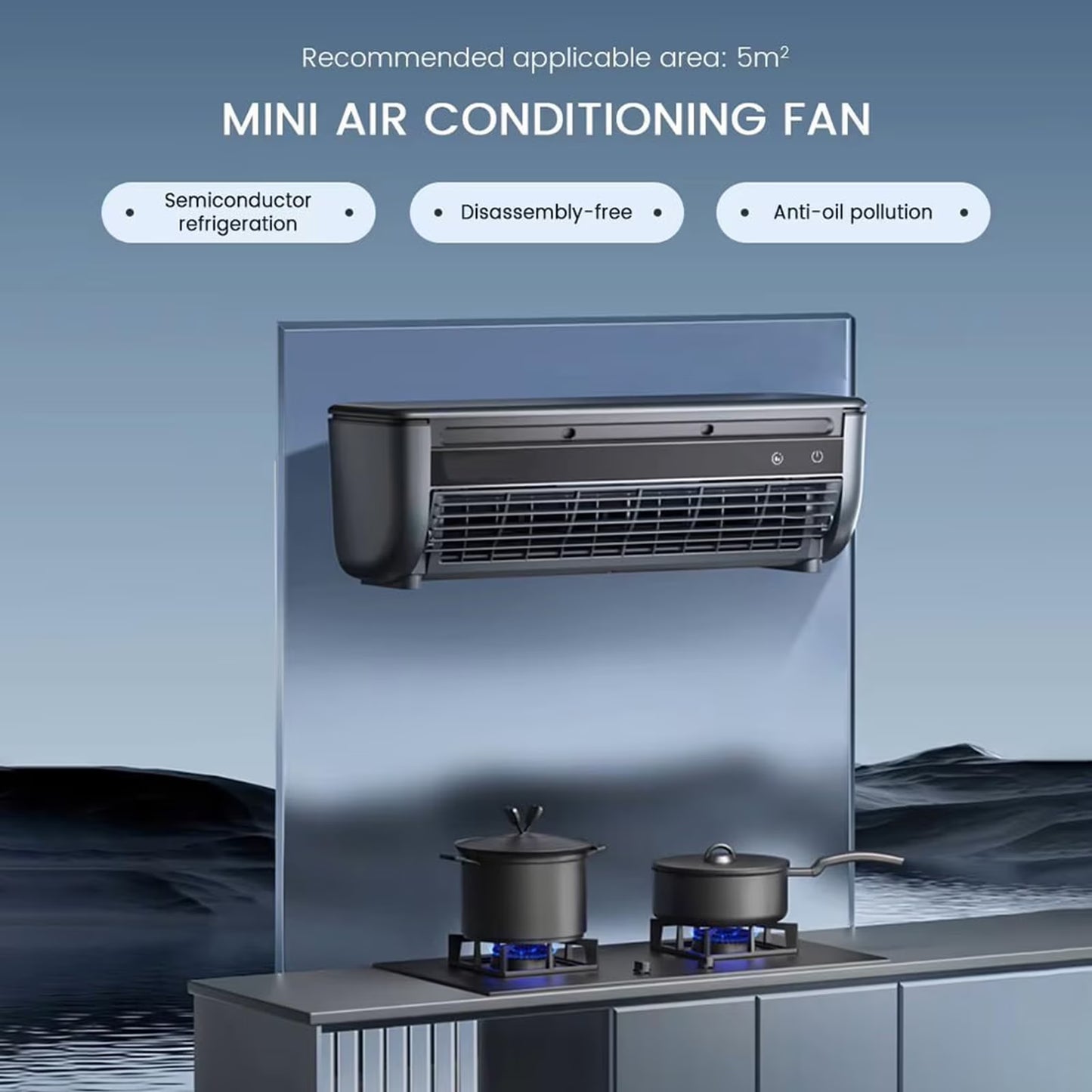 ITUCNT 10,000 Btu through the Wall Air Conditioner, 115V, Cools up to 440 Sq. Ft. for Bedroom, Living Room, Apartment, with Remote, Wall AC Unit, White