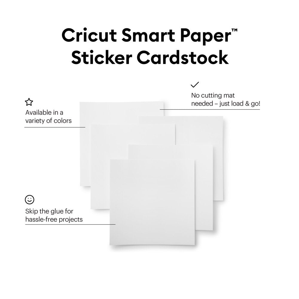 ® Smart Paper Sticker Cardstock, White, 13" X 13" (10 Sheets)