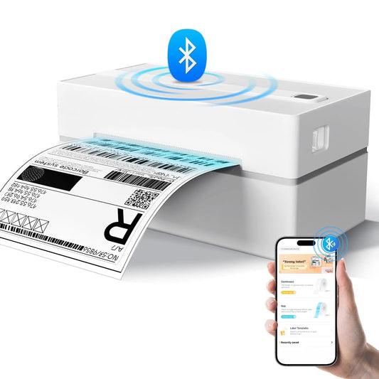 4X6 Thermal Label Printer - Bluetooth Shipping Label Maker for Packages, Compatible with Windows Ios Android, Wireless Sticker Printing for Business and Home