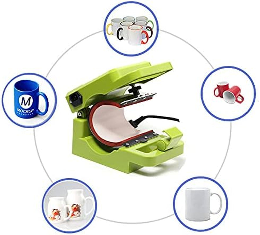 Mug Heat Press - 9.5 in Manual Mug Roasting Machine, WT-102 Mug Coffee Cup Heat Transfer Sublimation Heat Press Machine, DIY Coffee Cup
